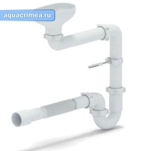 Сифон 1 1/2*40 DR5015 Ani прямым  смещением  с гофрой 40*40/50 с разрывом струи АНИ пласт