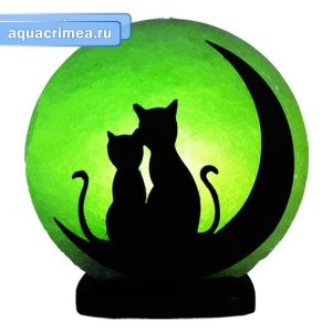 Солевая лампа «Коты на Луне» (3-4 кг)