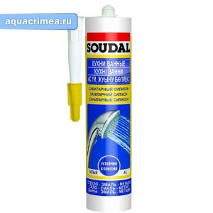 Герметик силиконовый «Soudal» 280 мл санитарный прозрачный