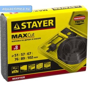 Набор кольцевых коронок «STAYER» Maxcut 51-102 мм по дереву (6 шт)