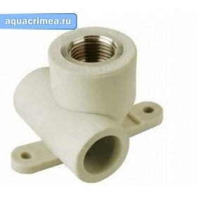 Тройник настенный с РВ 20х1/2" СЕРЫЙ PPR Wavin Ecoplastic