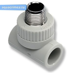 Тройник НР 25 х 3/4" х 25 Wavin Ecoplastic СЕРЫЙ PPR