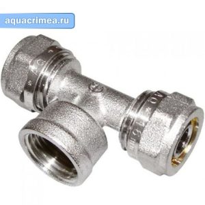 Тройник обжимной «AQUALINK» ВР 16х3/4"х16 мм