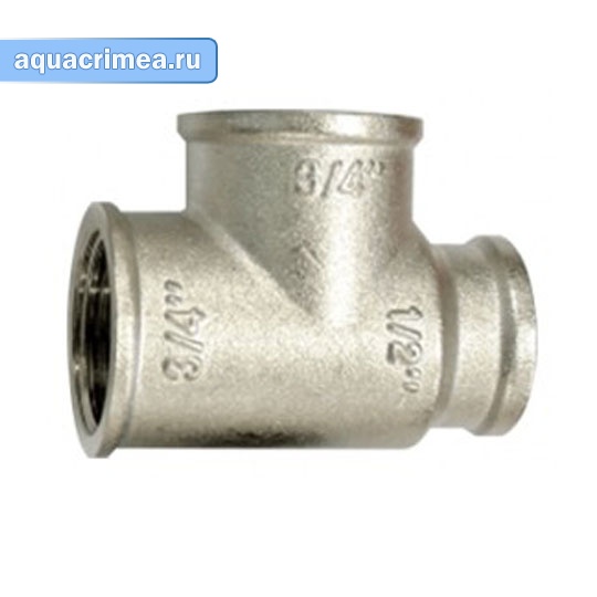 Тройник «VALTEC» ВВВ 3/4"х3/4"х1/2" (VTr.750.RN.050504) никель