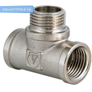 Тройник «VALTEC» ВНВ 3/4"x3/4"x1/2" (VTr.132.RN050504) никель