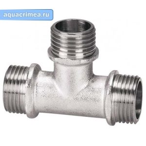 Тройник «AQUALINK» ННН 3/4"х1/2"x3/4" никель