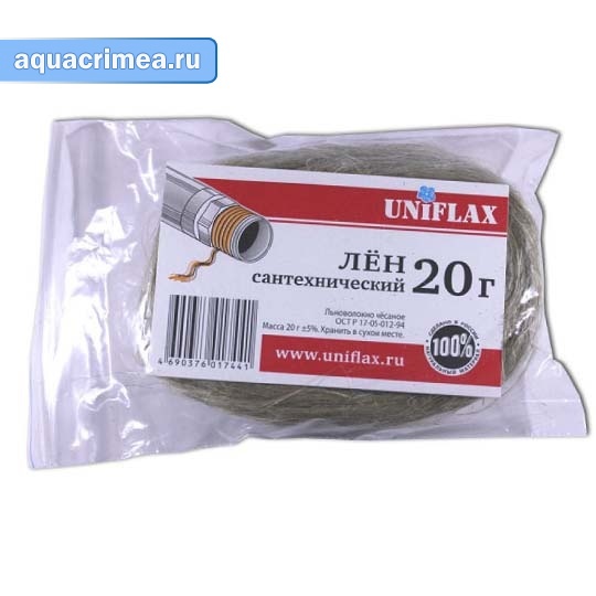 Лён сантехнический «UNIFLAX» 20 г (пакет)