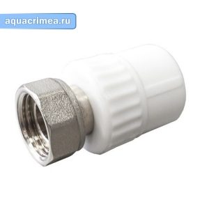 Муфта «Valfex» 20х3/4" с накидной гайкой (100/20) из белого полипропилена