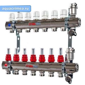 Коллекторная группа «Valtec»1"х7 выходов евроконус 3/4" в сборе (VTc.596.EMNX.0607)